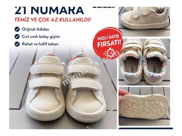 Adidas 21 numara spor ayakkabı