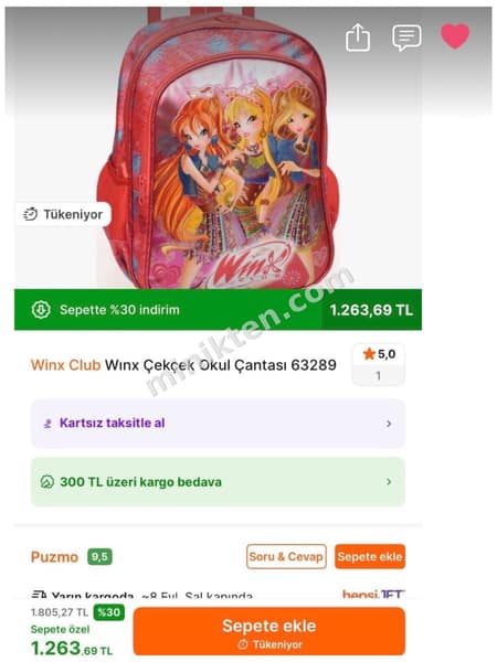kız çocuk çanta 